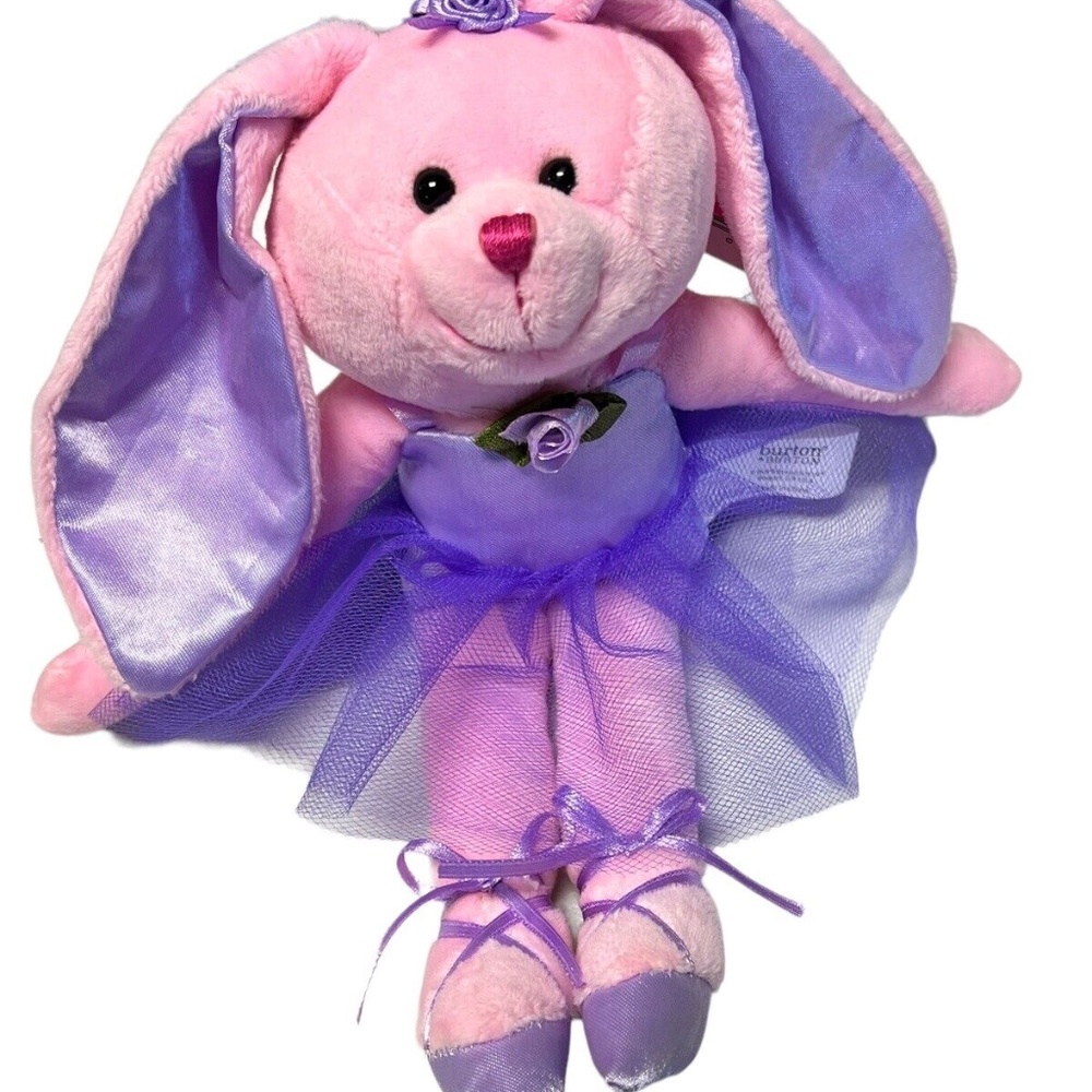 Burton+Burton Pink Ballerina Plush Ballerina In Purple Satin & Mesh Tutu